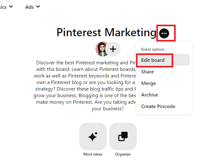 How To Rename a Board in Pinterest:
