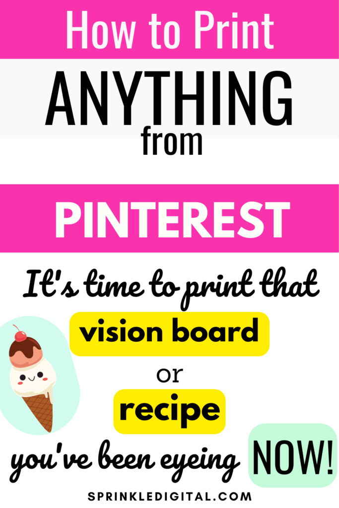 how to print from Pinterest board and pin and recipe